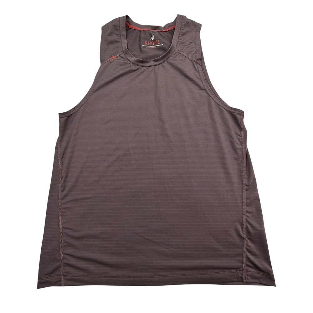 Rhone Shirt Mens Medium Brown Performance Workout Tank Top Running Vented